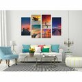 Work-Of-Art 6 Piece Ocean View Wrapped Canvas Wall Art Print - Multi Color - 40 x 64 x 0.875 in. WO2823106